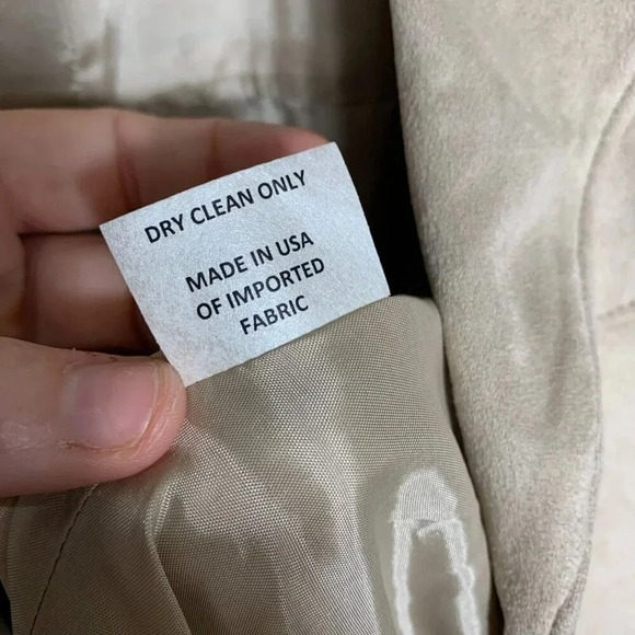 Sara Campbell Faux Suede Open Front Beige Cardigan Jacket Size Small 3/4 sleeves - Picture 7 of 9